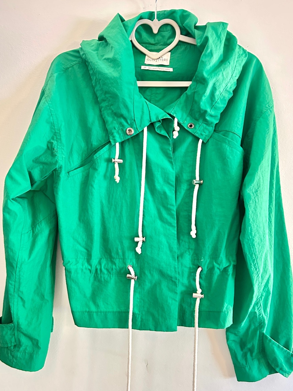 Urban Outfitters Small Lightweight Green Hooded Windbreaker Jacket